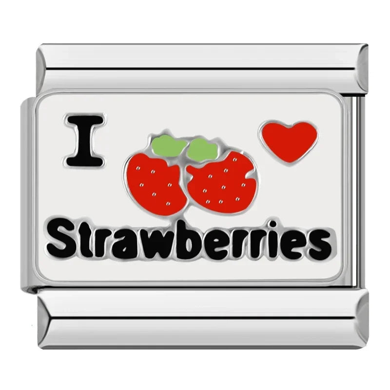 I Love Strawberries Charm