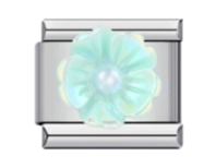 3D Cyan Flower Charm