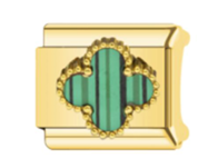 Green Lined Clover Charm