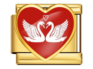 Swan Heart Charm