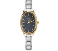Black/Gold Oval Watch Charm