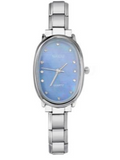 Blue/Silver Oval Watch Charm