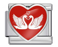 Swan Heart Charm